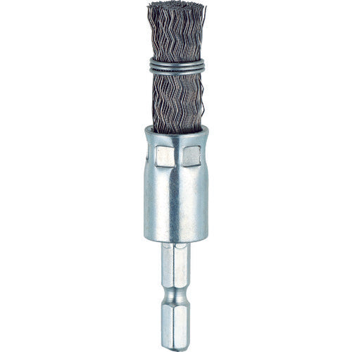 TRUSCO Hexagonal Shaft Cylindrical Brush Φ15X6.35 Steel Wire 0.3 Tie Type TEB6-15S 1 Piece