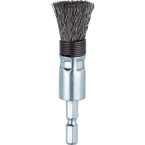 TRUSCO Hexagonal Shaft Cylindrical Brush Φ15X6.35 SUS 0.3 Spring Included TEBS6-15SUS 1 Piece