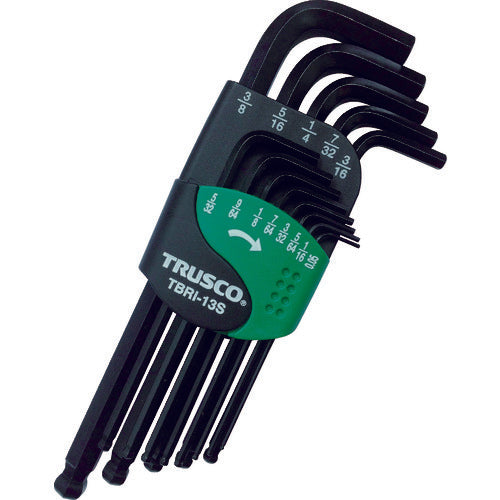 TRUSCO 볼 포인트 육각봉 렌치 세트 13개 세트(인치 타입) TBRI-13S 1 S