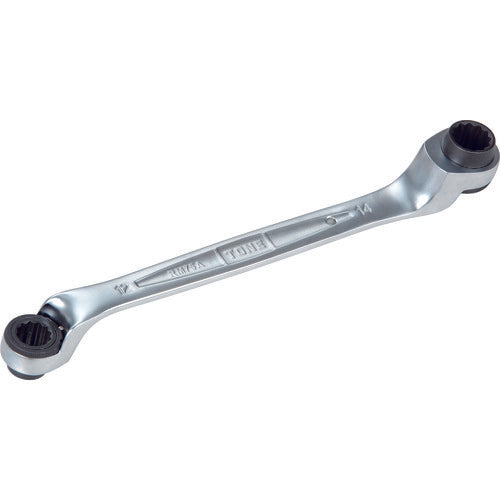 TONE Double-ended ratchet wrench 75 degrees, 12x14mm, total length 218mm, RM75A-1214, 1 piece