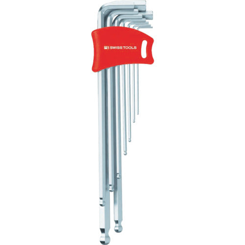 PBスイスツールズ ボール付ロング六角棒レンチセット(1.5、2、2.5、3、4、5、6、8、10) 212LDH-10 1 S