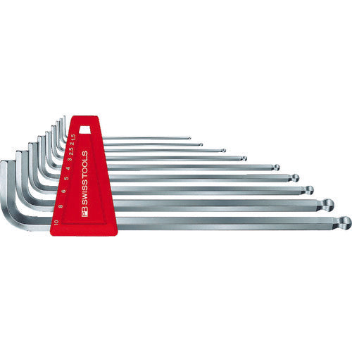 PB Swiss Tools Ball Head Long Hexagonal Wrench Set 9 Pieces (Blister Pack) 212LH-10CN 1 S