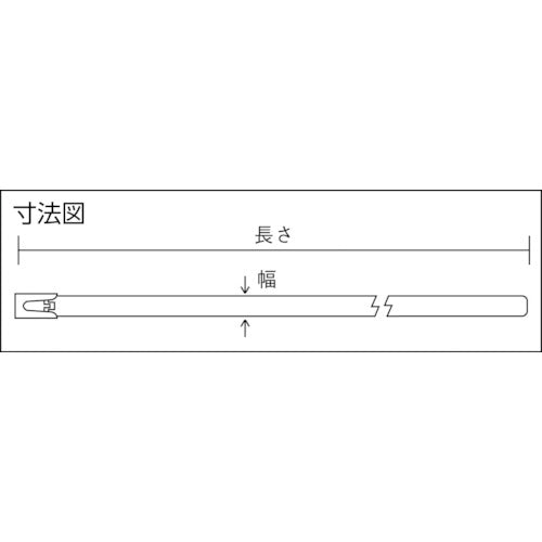 TRUSCO 【매진 폐번】 코팅 스테인리스 케이블 타이 W7.9X521L 100개입 TBSTC-521L 1봉