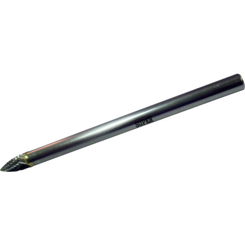 Super Carbide Bur, Middle Shank (Shank Length: 80mm), Brazed Type, Point Type (Double Cut), Blade Diameter: 6.0, SB4C01M, 1 pc