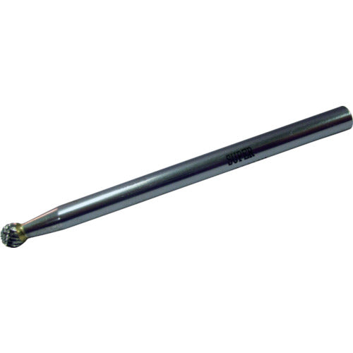 Super Carbide Bur, Middle Shank (Shank Length: 80mm), Brazed Type, Spherical (Double Cut), Blade Diameter: 6.0, SB8C03M, 1 pc