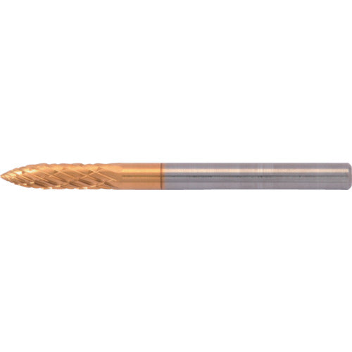 スーパー スーパー超硬バー チタンコーティング ポイント型(ダブルカット)刃径3.0mm 軸径3.0mm SBT4A03 1 本