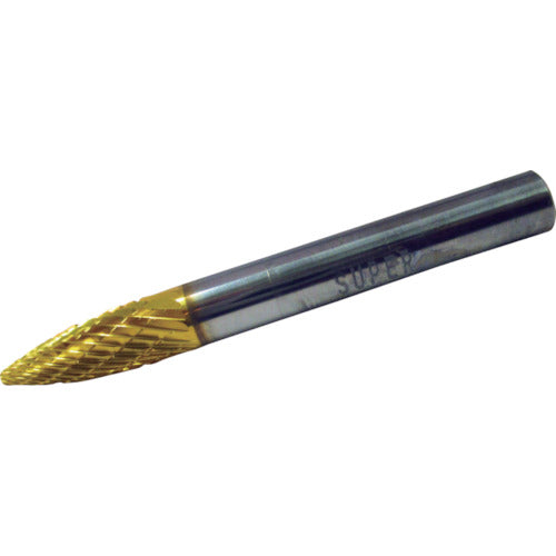 スーパー スーパー超硬バー チタンコーティング オール超硬タイプ ポイント型(ダブルカット)刃径:6.0mm 軸径:6.0mm SBT4C01 1 本