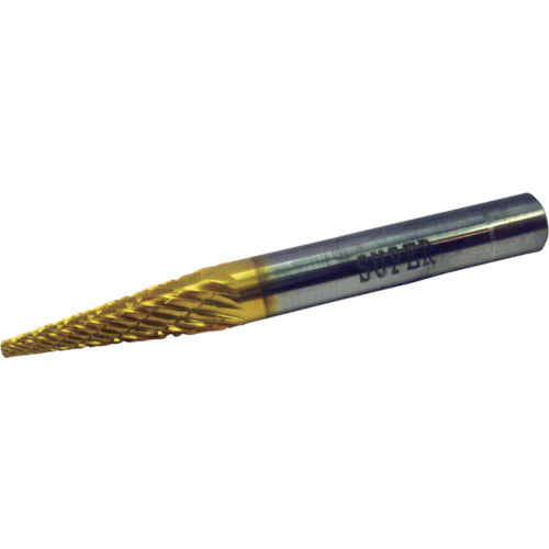 Super Super Carbide Bur Titanium Coated All Carbide Cone Shape (Double Cut) 14° Blade Diameter 6.0mm Shaft Diameter 6.0mm SBT5C02 1 pc
