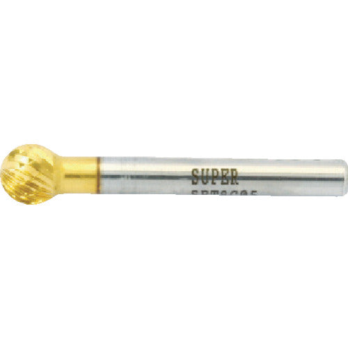 Super Super Carbide Bur Titanium Coated Brazed Type Spherical (Double Cut) Blade Diameter: 8.0mm Shaft Diameter: 6.0mm SBT8C04 1 pc