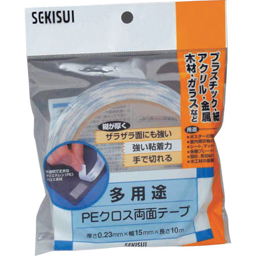 Sekisui Multi-purpose PE Cloth Double-Sided Tape 15mm x 10m WPECX12 1 Roll