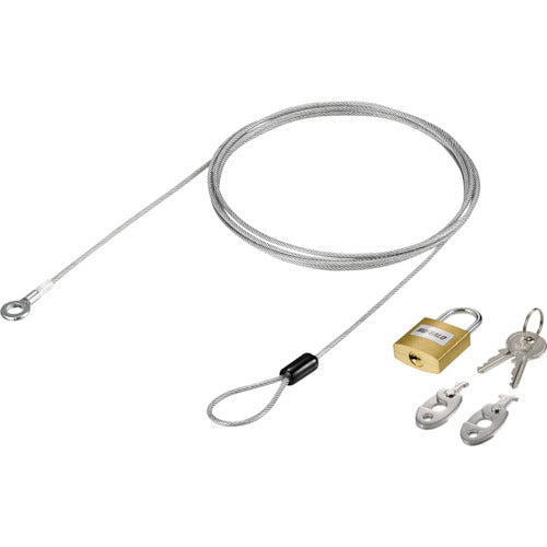 BAFFALO 자물쇠 04+와이어 부착 +3종 키 마스터 키 BLN04M 1개