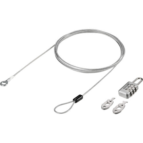 BAFFALO 3자리 다이얼식 자물쇠+와이어 부착+3종 키 BLDN3W3 1개