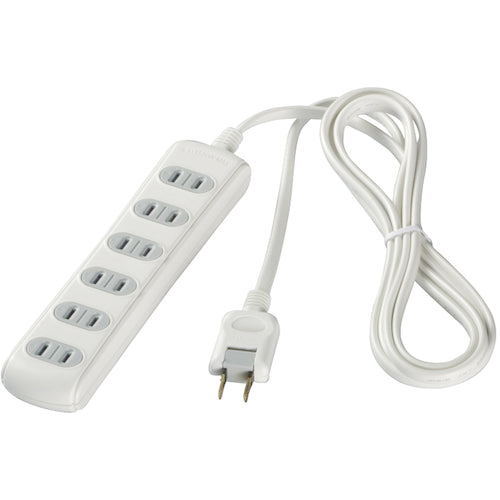 BAFFALO 2ピン式電源タップ 6個口タイプ シャッター付 2m ホワイト BSTAPSH2620WH 1 個