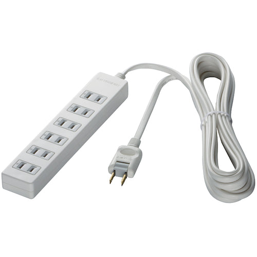 BAFFALO 2ピン式電源タップ 6個口タイプ 雷サージ防止付 2m ホワイト BSTAPSG2620WH 1 個