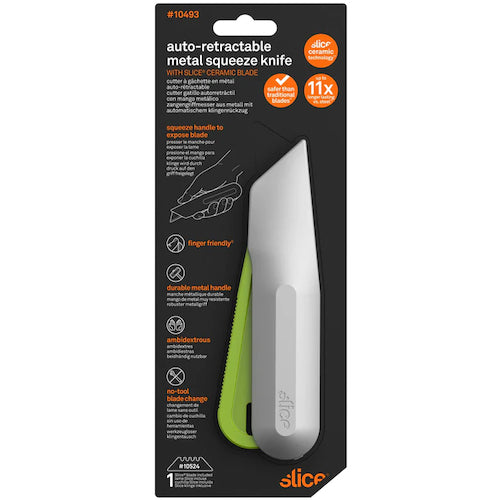 slice metal handle utility knife handle grip type (automatic blade storage) 10493 1 piece