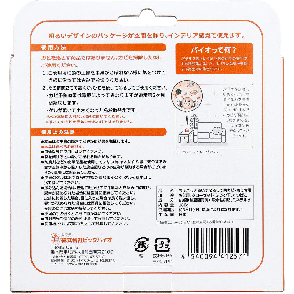 ちょこっと置いて吊るして防カビ おうち用 160g 1 個