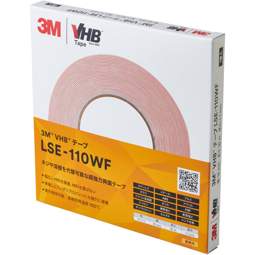 3M VHB Tape LSE110WF 12mm x 10m Multipurpose/hard-to-bond plastics LSE110WF 12X10 BOX 1 roll
