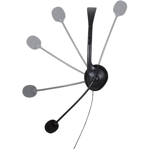 ELECOM 유선 헤드셋 양귀 오버헤드 소형 4극 1.8m 블랙 HS-HP01STBK 1개