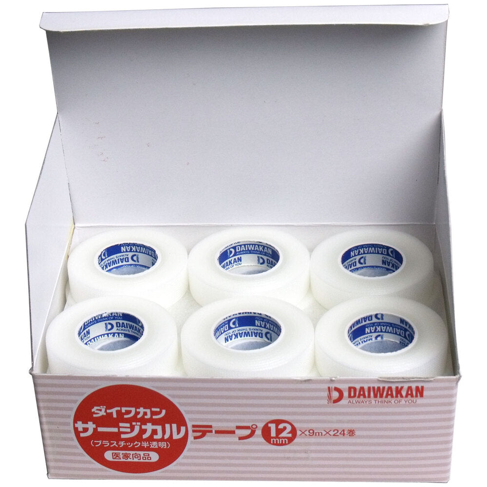 【아울렛】서지컬 테이프 플라스틱 반투명 타입 의사향품 12mm×9m×24권 1개