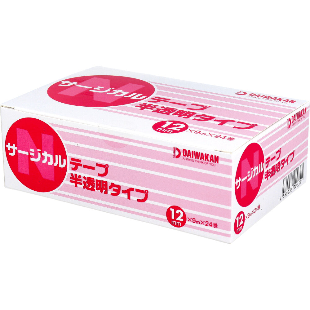 서지컬 테이프 반투명 타입 12mm×9m×24권입 1개