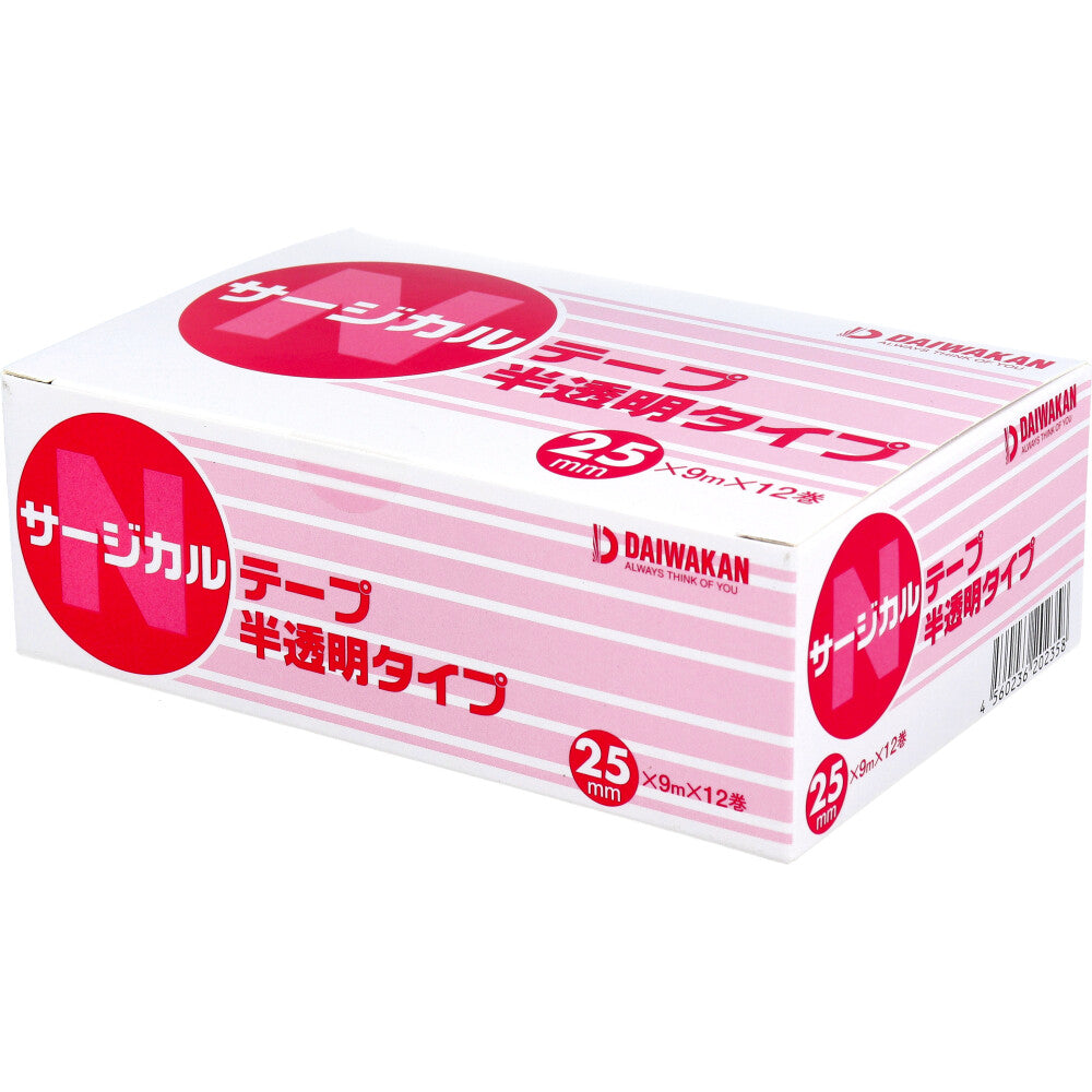 서지컬 테이프 반투명 타입 25mm×9m×12권입 1개