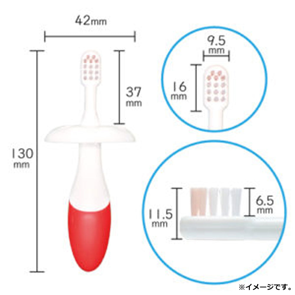 デンタるん ふっくらグリップ 6ヵ月から グリーン+イエロー 2本入 1 個