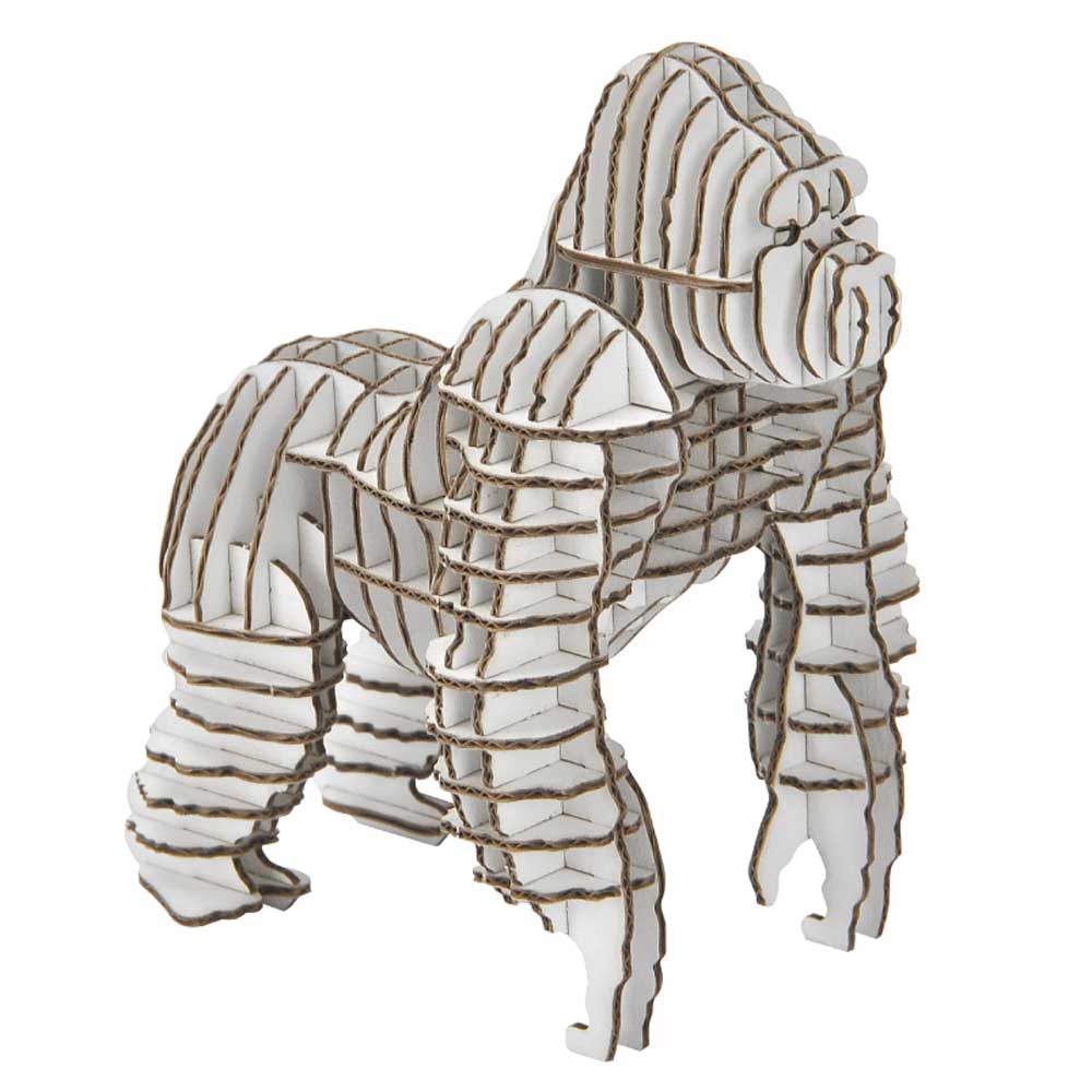 【アウトレット】hacomo GRID ゴリラ ホワイト ダンボール工作キット 1 個