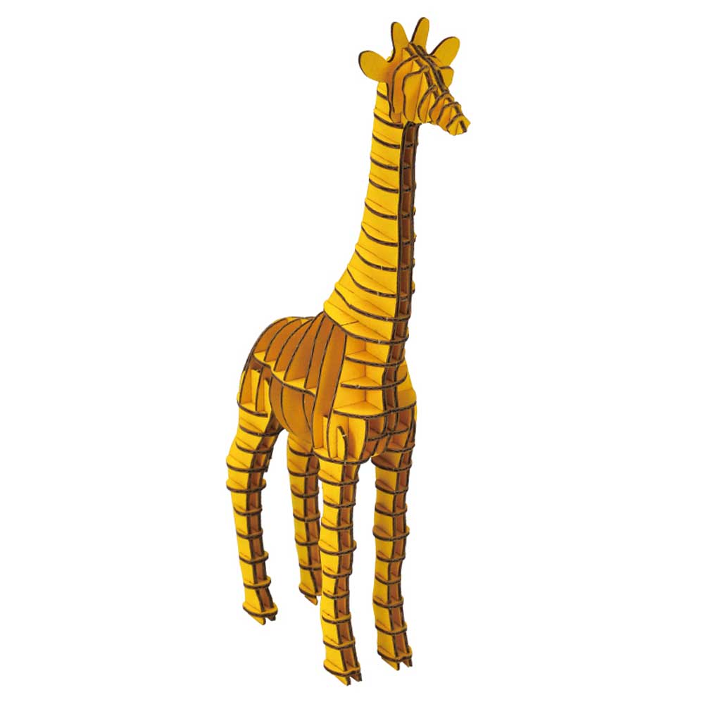 【アウトレット】hacomo GRID キリン イエロー ダンボール工作キット 1 個