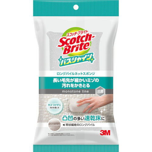 3M 스카치 브라이트 버스 샤인 롱 파일 넷 스폰지 그레이 B-53K B-53K 1개