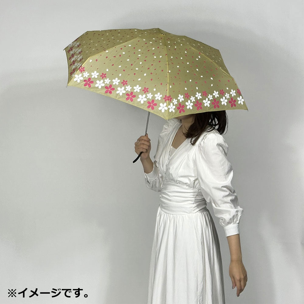 ポケブレラ 極小5段マイクロ 雨晴兼用傘 桜柄 ベージュ 1 個