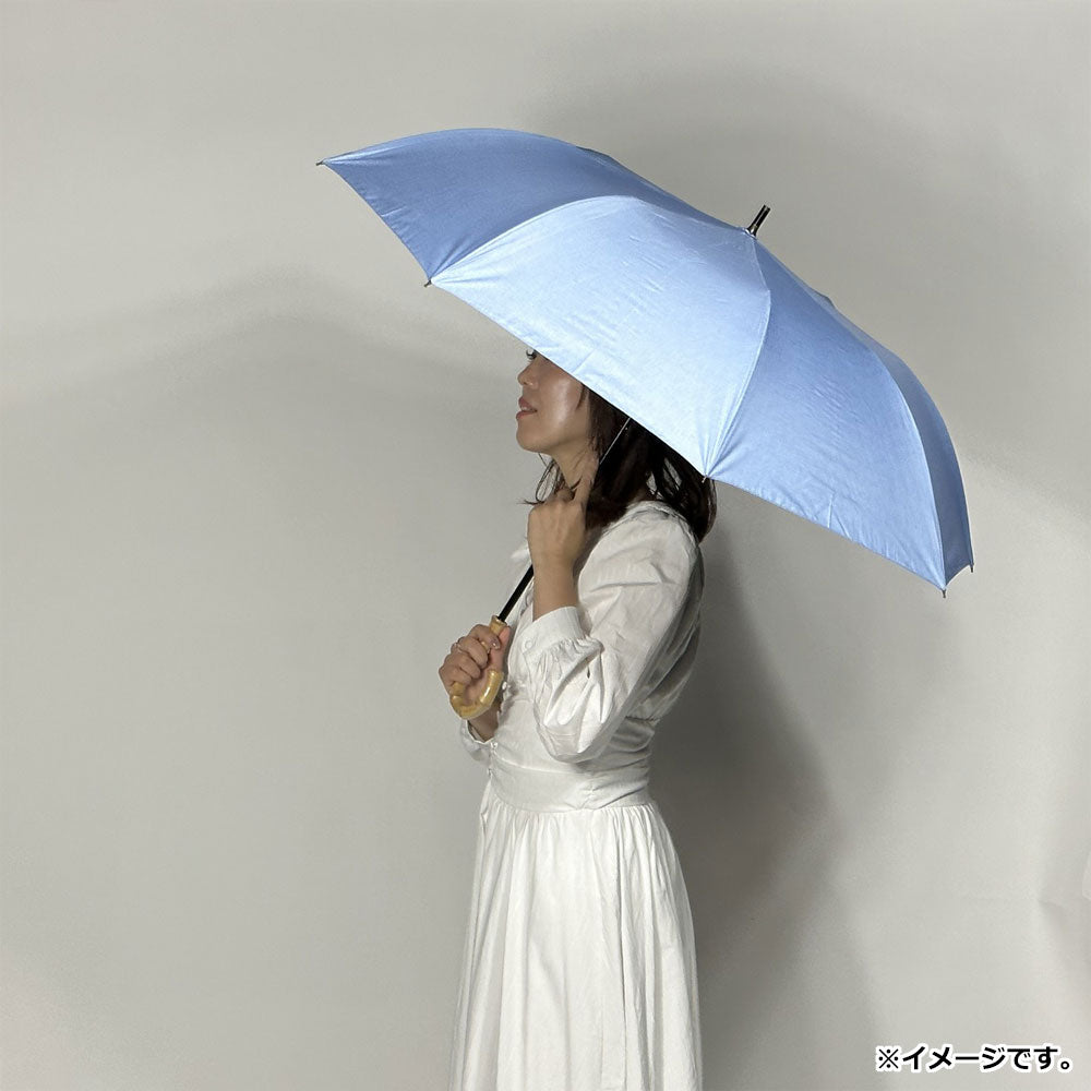 맑은 양 겸용 짧은 와이드 우산 뒷흑 코팅 단가리풍 무지 프린트 색소폰 블루 1개