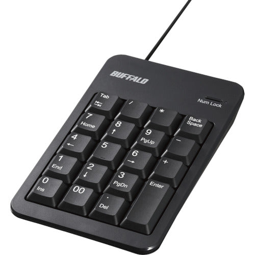 BAFFALO Wired Numeric Keypad with Antibacterial Tab Key, Black, BSTK120BKZ, 1 pc