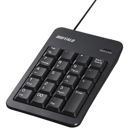 BAFFALO Wired Numeric Keyboard with Tab Key USB Hub Black BSTKH100BKZ 1 pc