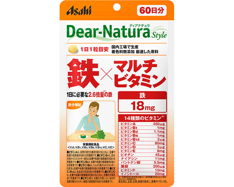 Dear Natura Style Iron x Multivitamin / 60 tablets (60 days) 1 case (30 bags)