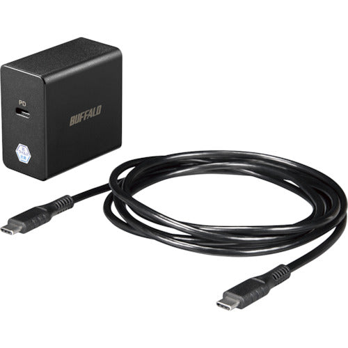 BAFFALO PC用電源 PD45W 1ポート 抗菌・抗ウイルス ブラック BSACPD4500VBBKZ 1 個