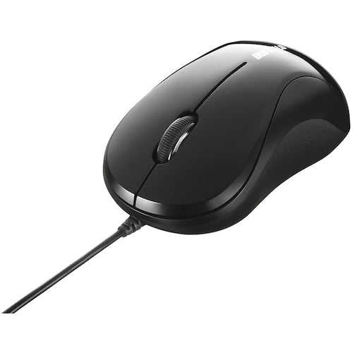 BAFFALO Wired Optical Mouse 3 Button Type S Size Black BSMOU050SBKZ 1 pc