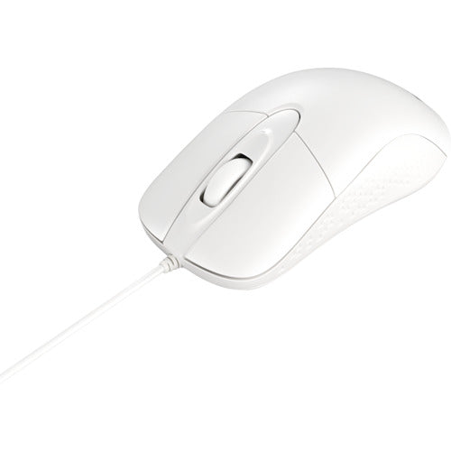BAFFALO Wired Optical 3-Button Waterproof and Dustproof Mouse, White, Simple Packaging, BSMOUWPWHZ, 1 pc