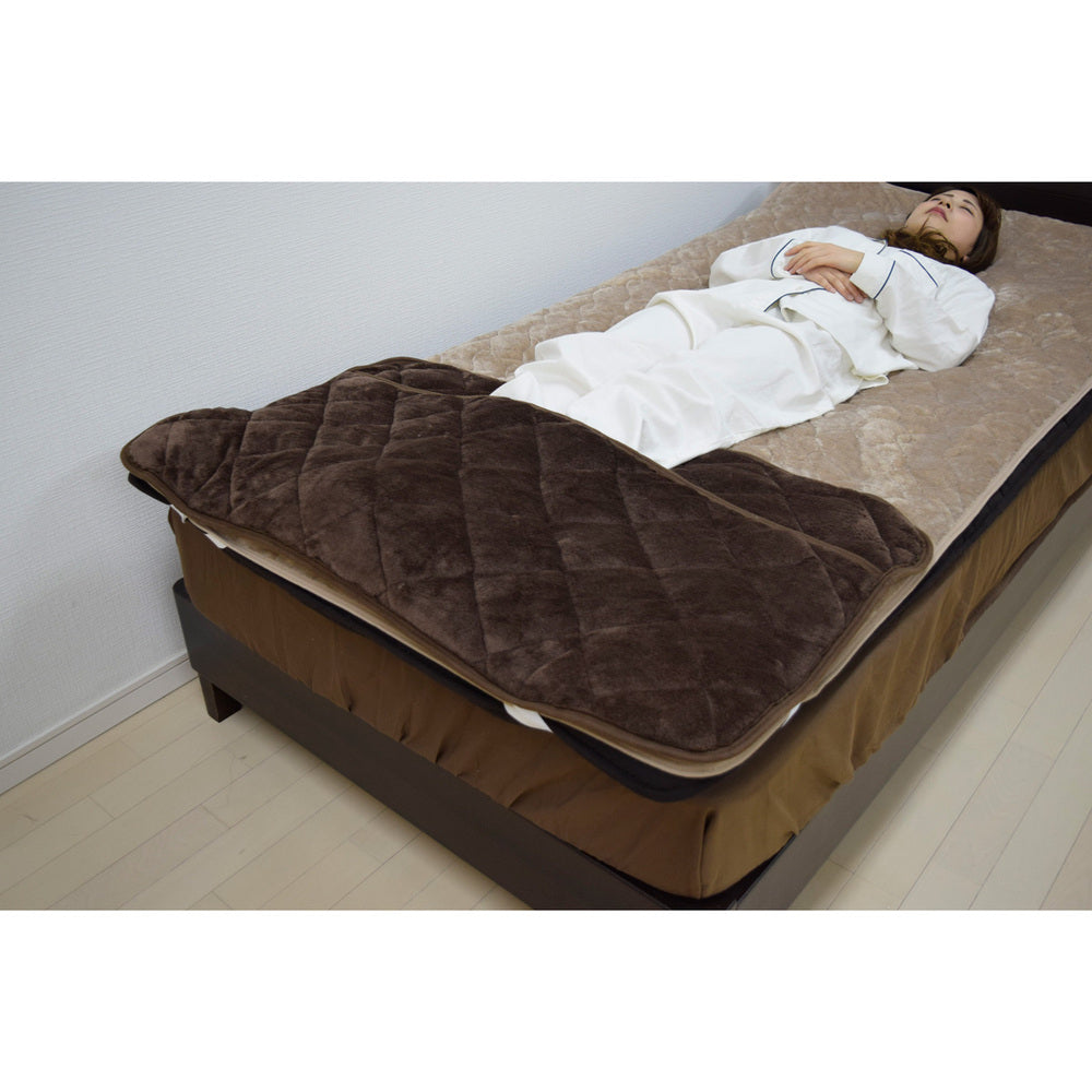 【アウトレット】足ぽかポッケ おやすみ用 ゴムバンド付 ブラウン 約100×60cm(足ポケット部:約45cm) 1 個