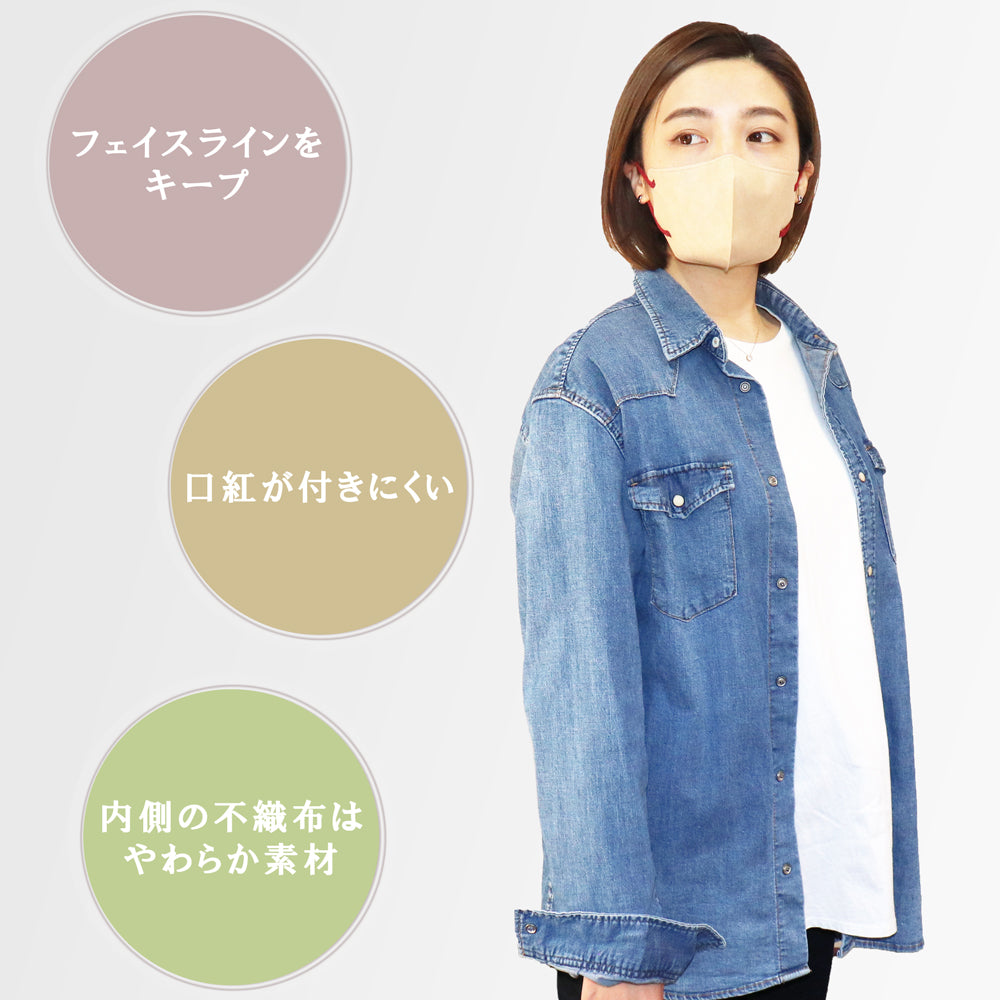 3D Mask Smart Type Bicolor Sand Beige Regular Size 10 Pieces 1 pc