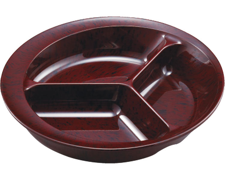 三ツ仕切皿 / UMS-200RANJ 小豆梨地 1 枚