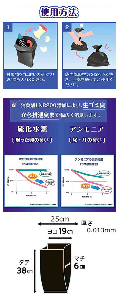 Odor-reducing poly bag / SA-110 60 pieces per box