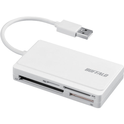 BAFFALO USB2.0 マルチカードリーダー ケーブル収納モデル ホワイト BSCR300U2WH 1 個