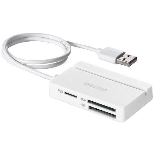 BAFFALO USB2.0 マルチカードリーダー/ライター スタンダードモデル ホワイト BSCR100U2WH 1 個