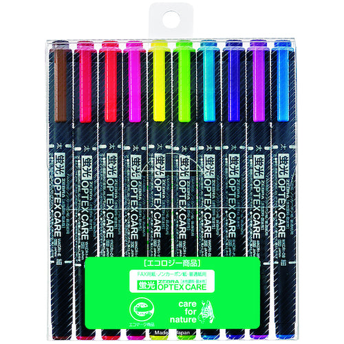ゼブラ 蛍光オプテックス ケア 10本シース WKCR1-10C 1 S