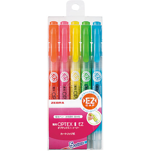 Zebra Highlighter Optex 1-EZ 5-Color Set WKS11-5C 1 S