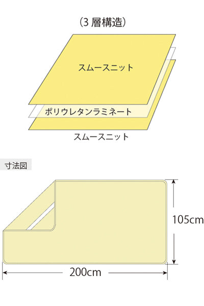 あんしん3層スムース防水シーツ(四隅ゴム付) / MT-7042 クリーム 1 枚