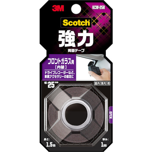 3M スコッチ 強力両面テープ フロントガラス用 KCW-25R 1 巻