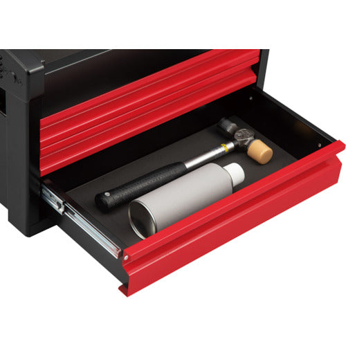 KTC 스틸제 공구 상자 체스트(3단 3 서랍) 실버×레드×블랙 간구 510×안길이 275×높이 325 mm EKR-103 A 1개