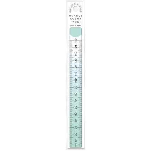 Kyoei Plastic Nuance Color Ruler 16cm Eucalyptus NJ-16-02 1 piece