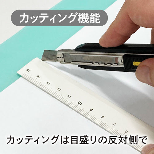 共栄プラスチック Kiwami LR左右利き手対応アルミ定規 15cm ホワイト KLR-15-W 1 本